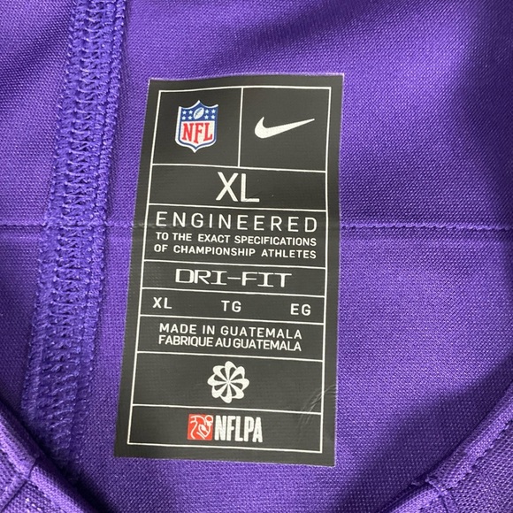 Justin Jefferson Nike On Field Minnesota Vikings Mens XL Purple NFL Jersey - Picture 5 of 13